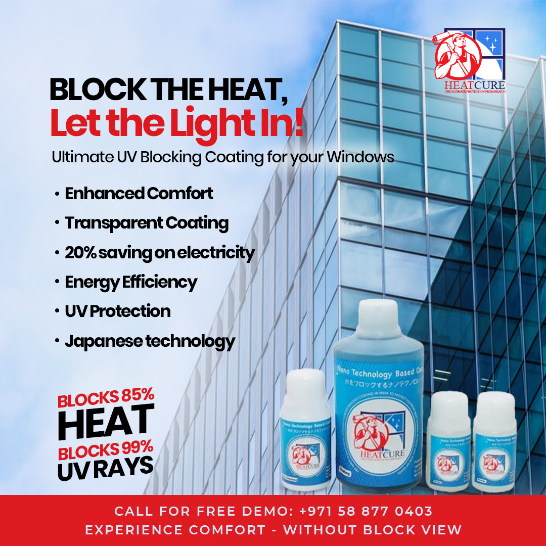 Woman by window with heat protection